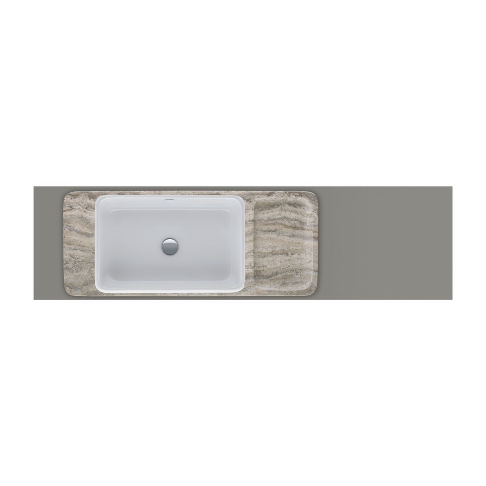 Duravit Qatego Aufsatzbecken mit Konsole 410x1000x200mm, Rechteckig, Geschliffen, D48... DURAVIT-D4800200 4067116314694 (Abb. 2)