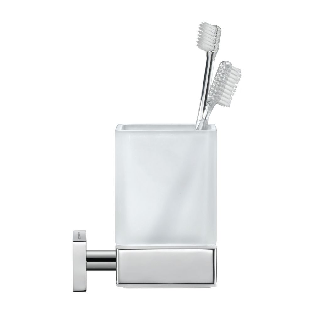 Duravit Karree Zahnputzbecher einzeln wandhängend, Position mitte, 100x69x110mm, Ch... DURAVIT-0099511000 4021534901089 (Abb. 1)