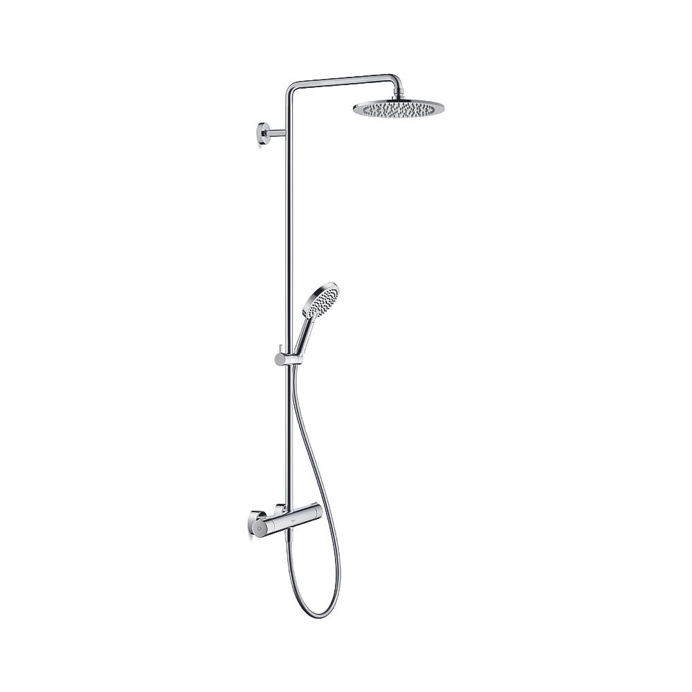 Duravit C.1 Duschsystem, Chrom, Thermostat, Kopfbrause 230mm, 12l/min, höhenverst... DURAVIT-C14280008010 4053424455280 (Abb. 1)