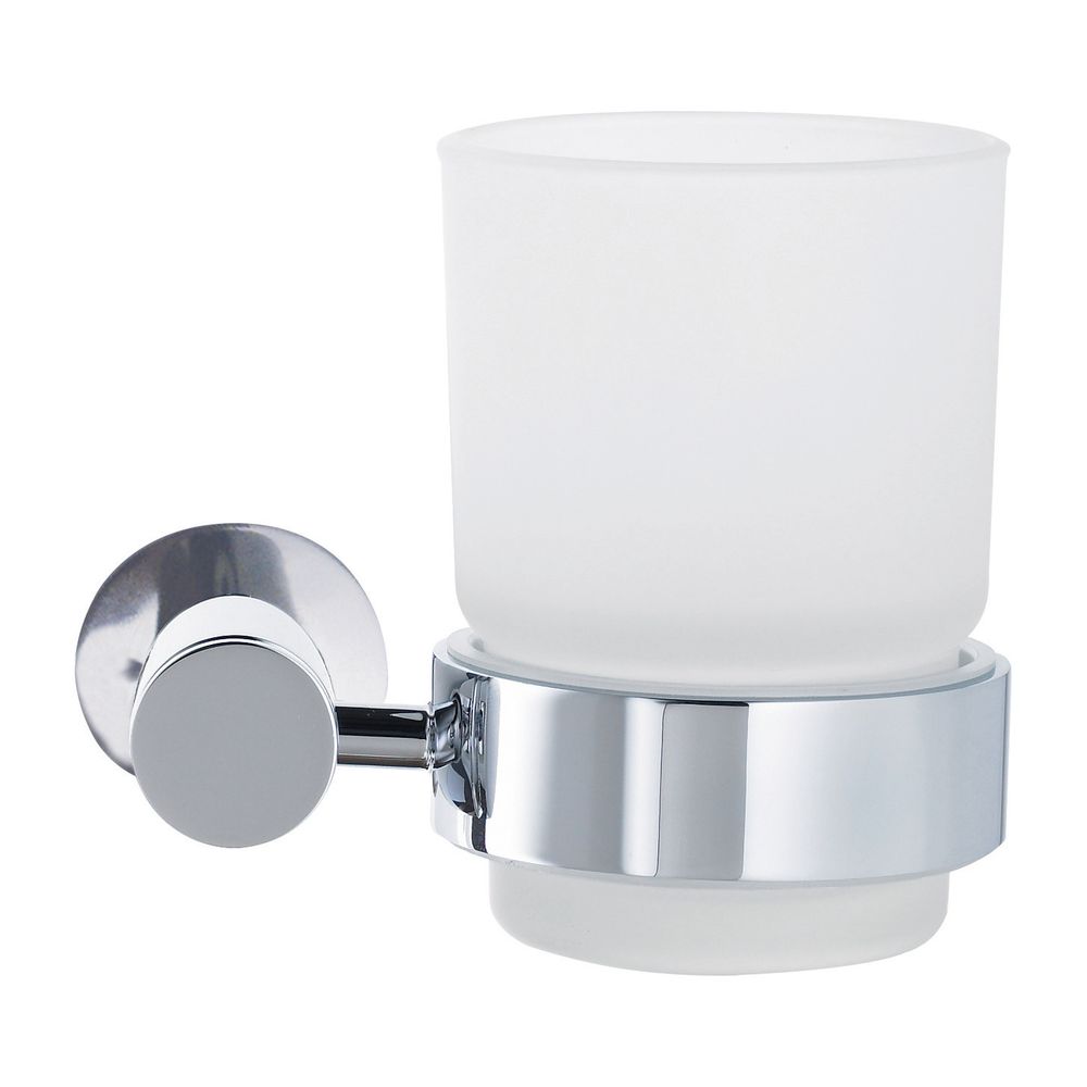 Duravit D-Code Zahnputzbecher 102x118x97mm, Chrom/Mattweiß, Schraubbefestigung, wan... DURAVIT-0099201000 4021534636172 (Abb. 1)