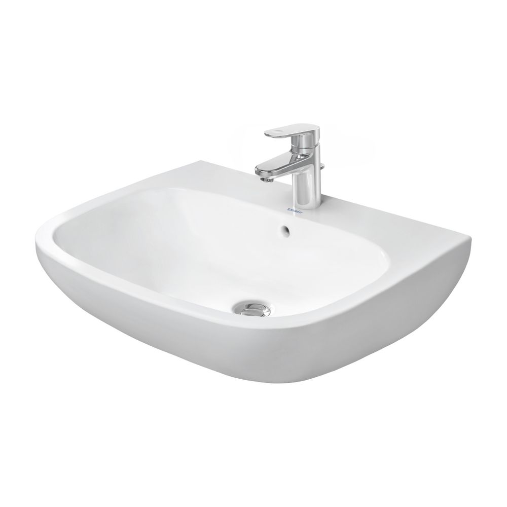 Duravit D-Code Waschtisch 500x650x180mm wandhäng., Weiß Hochglanz, Halbrund, 1 WP m... DURAVIT-2310650000 4021534344046 (Abb. 1)