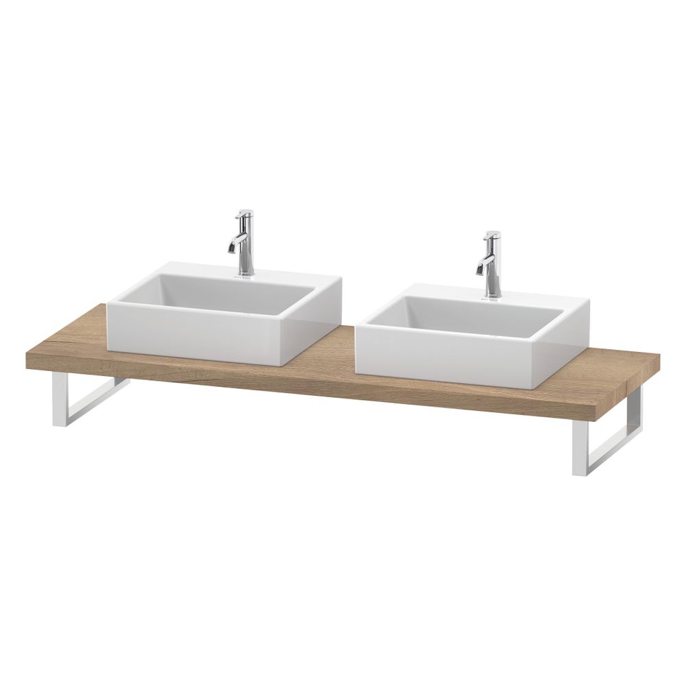 Duravit L-Cube Konsole variabel 550x800-2000x45mm, 2 Ausschnitte/Waschplätze, Eich... DURAVIT-LC103C05555 4067116356397 (Abb. 3)