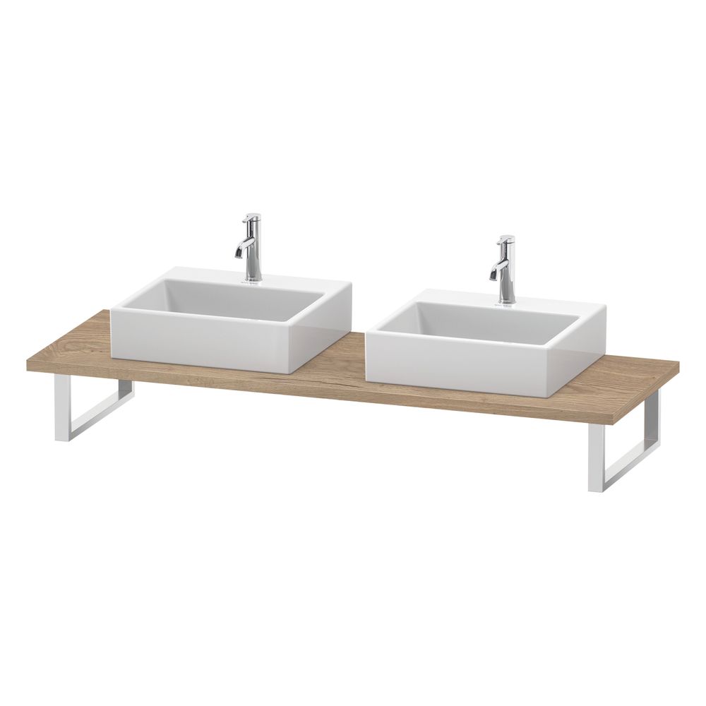 Duravit L-Cube Konsole variabel 550x800-2000x30mm, 2 Ausschnitte/Waschplätze, Eich... DURAVIT-LC107C05555 4067116356281 (Abb. 3)