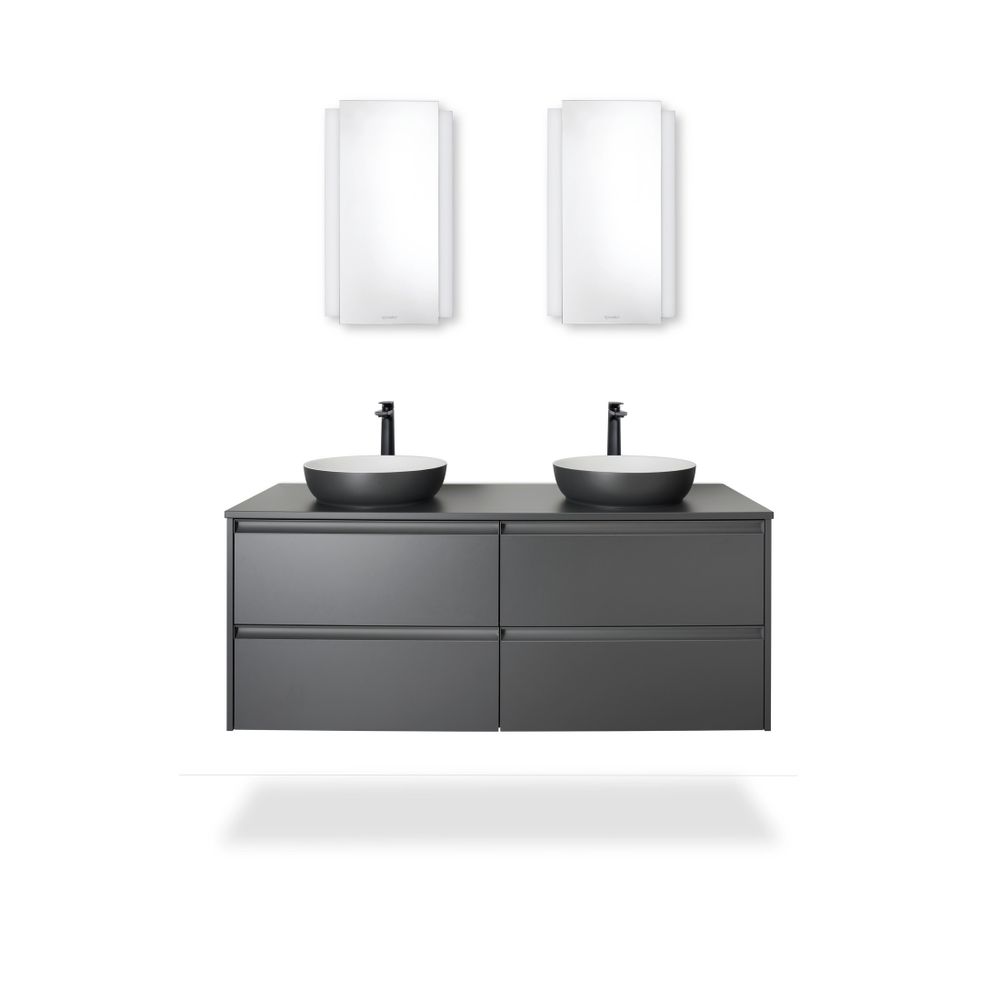 Duravit Sivida Aufsatzbecken 400mm, Weiß Seidenmatt/Dunkelgrau Matt, DuroCast Plus,... DURAVIT-266000FI00 4067116415964 (Abb. 2)