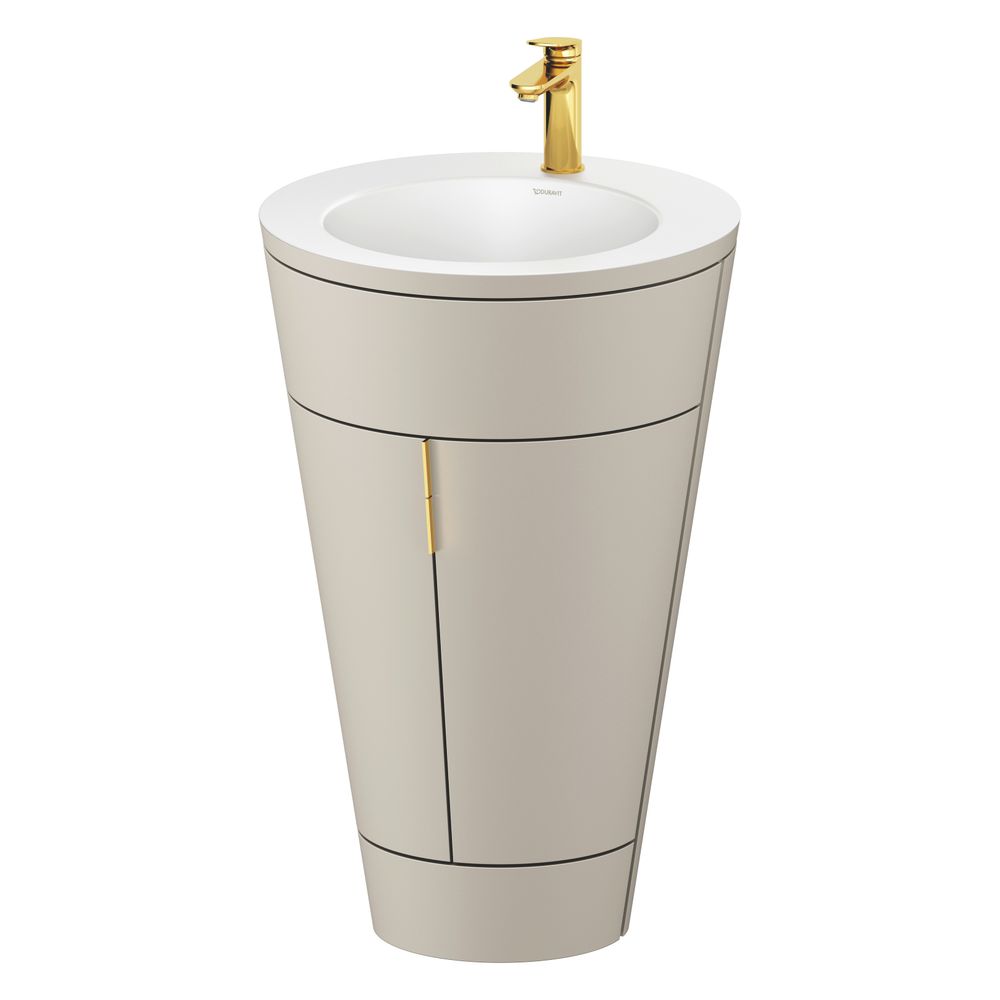 Duravit Starck 1 Waschtisch-Set C-bonded bds Lack 605x560x864mm, Taupe SM/Matt... DURAVIT-S19512O34600000 4067116422740 (Abb. 4)