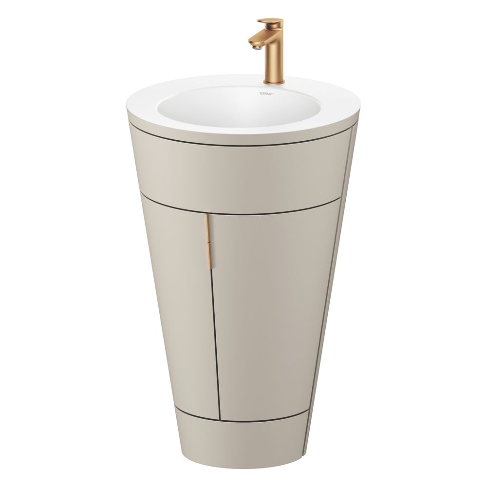 Duravit Starck 1 Waschtisch-Set C-bonded bds Lack 605x560x864mm, Taupe SM/Matt... DURAVIT-S19512O04600010 4067116422436 (Abb. 4)