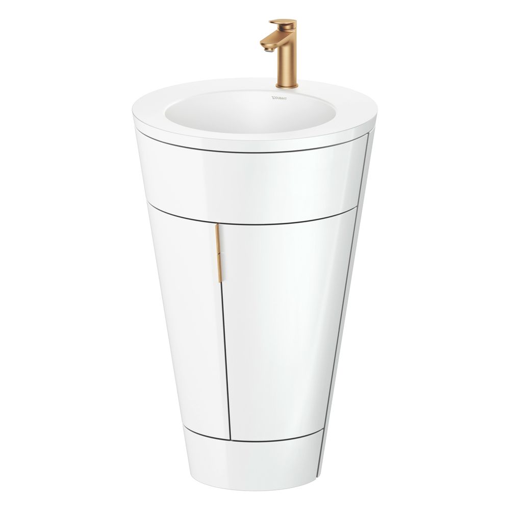 Duravit Starck 1 Waschtisch-Set C-bonded bds Lack 605x560x864mm, Weiß Hochglan... DURAVIT-S19512O04850010 4067116422450 (Abb. 4)