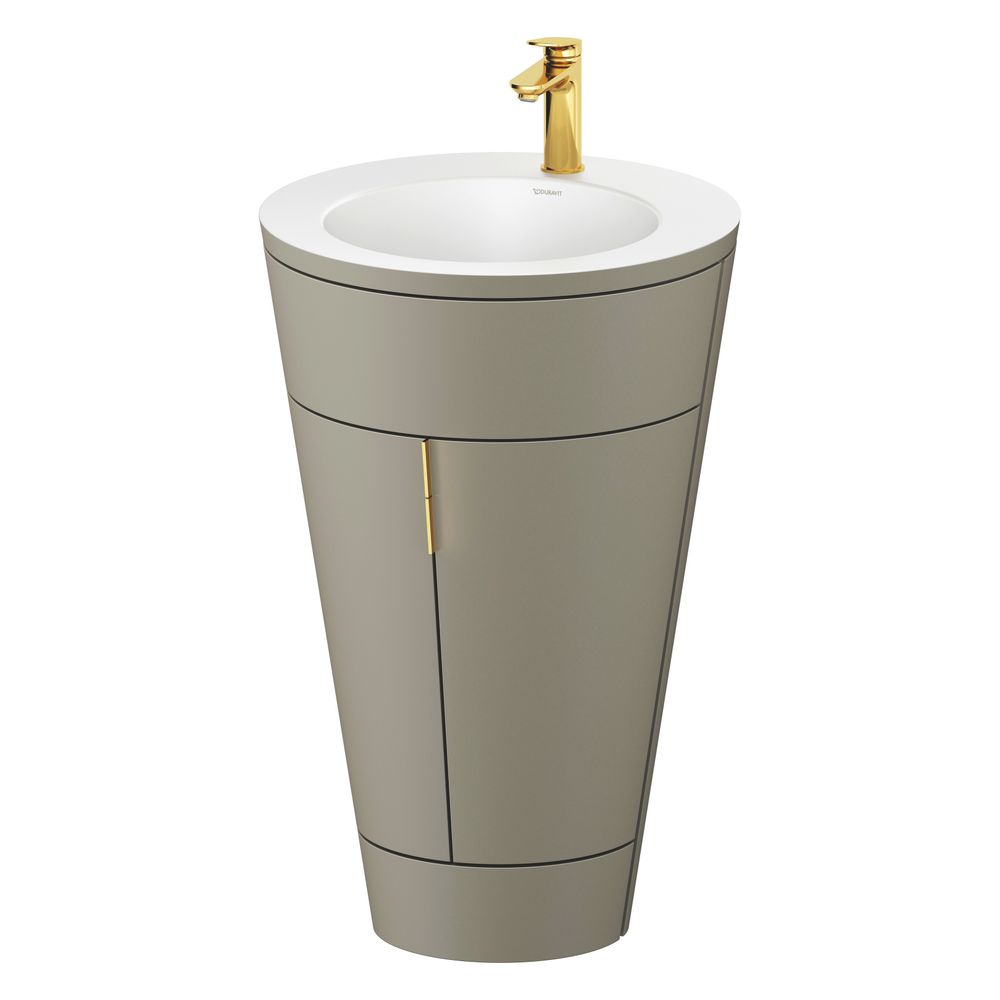 Duravit Starck 1 Waschtisch-Set C-bonded bds Lack 605x560x864mm, Stein Grau SM... DURAVIT-S19512O34920010 4067116422795 (Abb. 4)