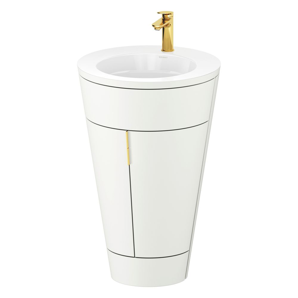 Duravit Starck 1 Waschtisch-Set C-bonded bds Lack 605x560x864mm, Weiß SM/Weiß ... DURAVIT-S19513O34360010 4067116425543 (Abb. 4)