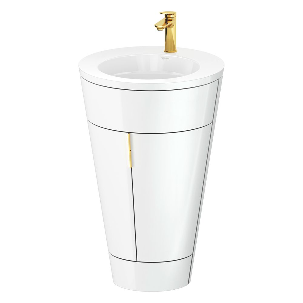 Duravit Starck 1 Waschtisch-Set C-bonded bds Lack 605x560x864mm, Weiß Hochglan... DURAVIT-S19513O34850010 4067116425598 (Abb. 4)