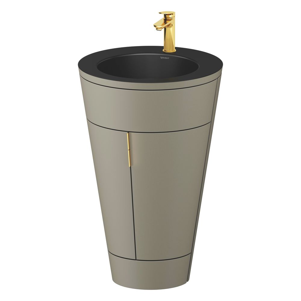 Duravit Starck 1 Waschtisch-Set C-bonded bds Lack 605x560x864mm, Stein Grau SM... DURAVIT-S19514O34920000 4067116426403 (Abb. 4)