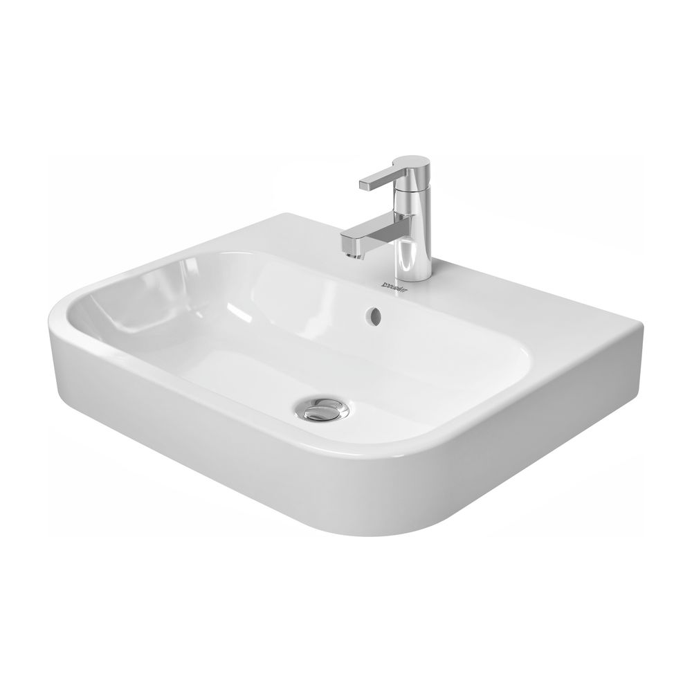 Duravit Happy D.2 Plus Aufsatzbecken 600mm, Weiß Hochglanz, WonderGliss, Rechtecki... DURAVIT-23156000001 4021534843495 (Abb. 1)