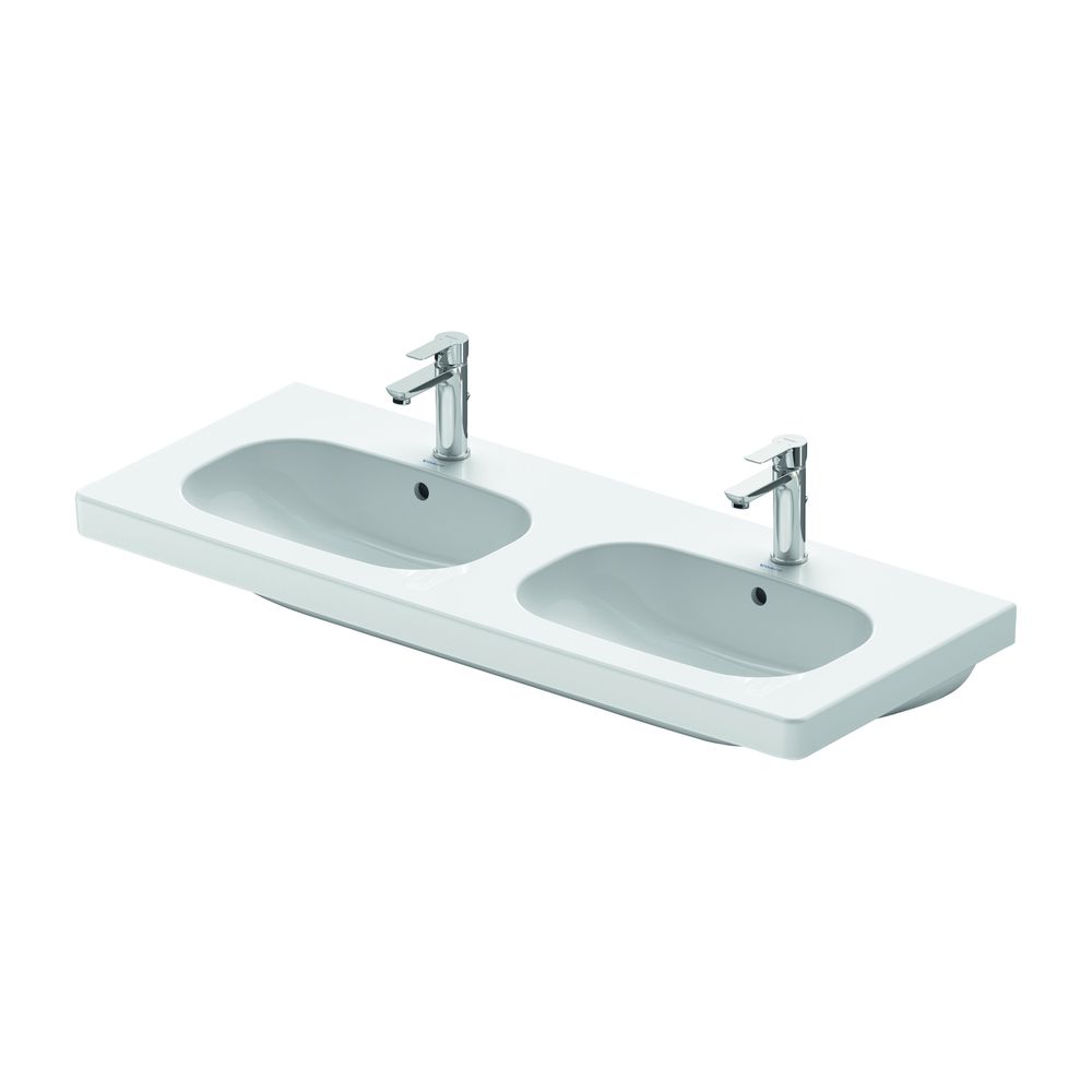 Duravit D-Code Doppelwaschtisch 490x1200x180mm, Weiß Hochglanz, Rechteckig, 2Wasch... DURAVIT-03481200002 4021534853357 (Abb. 6)