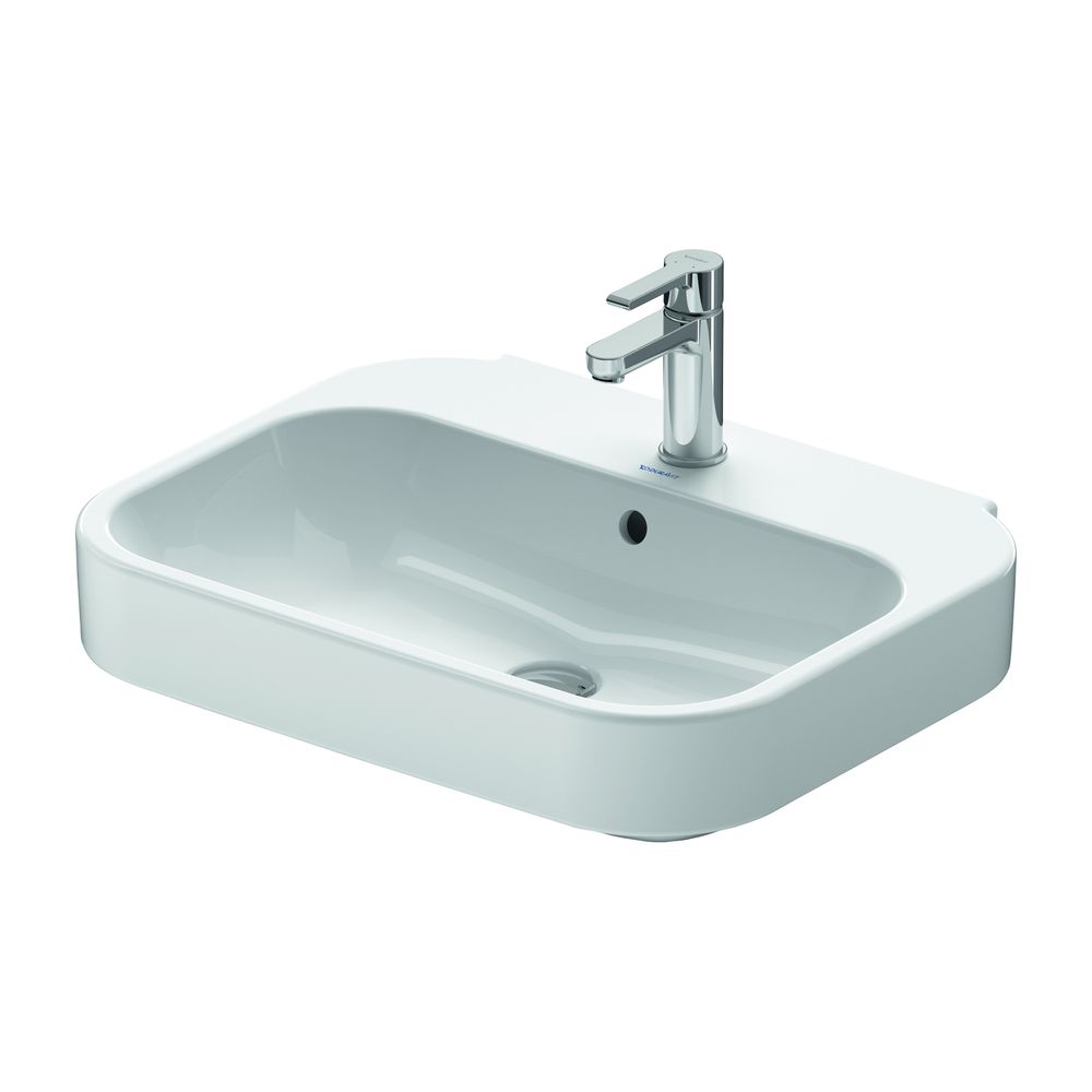 Duravit Happy D.2 Waschtisch 475x600x175mm wandhängend Weiß Hochglanz, Rechteckig,... DURAVIT-23166000001 4021534848797 (Abb. 1)