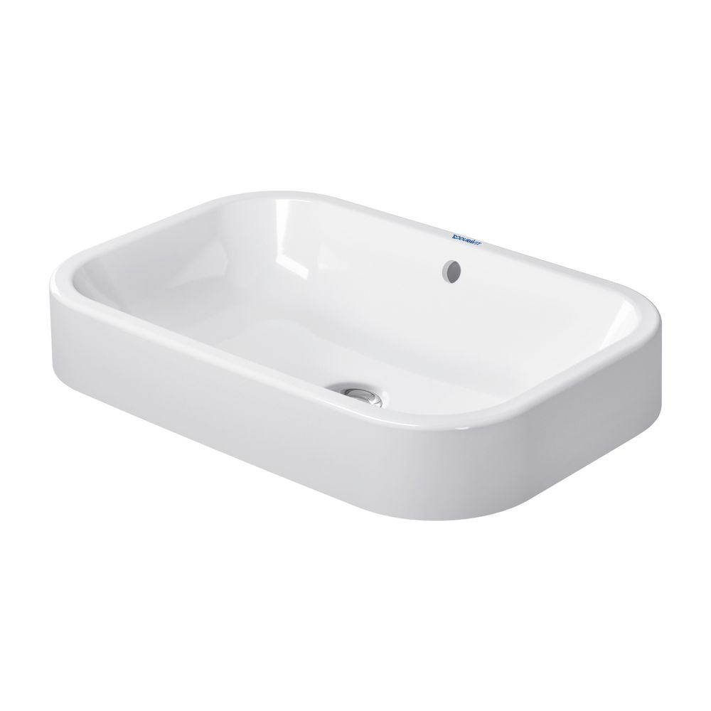 Duravit Happy D.2 Plus Aufsatzbecken 600mm, Weiß Hochglanz, WonderGliss, Rechtecki... DURAVIT-23146000001 4021534843457 (Abb. 1)