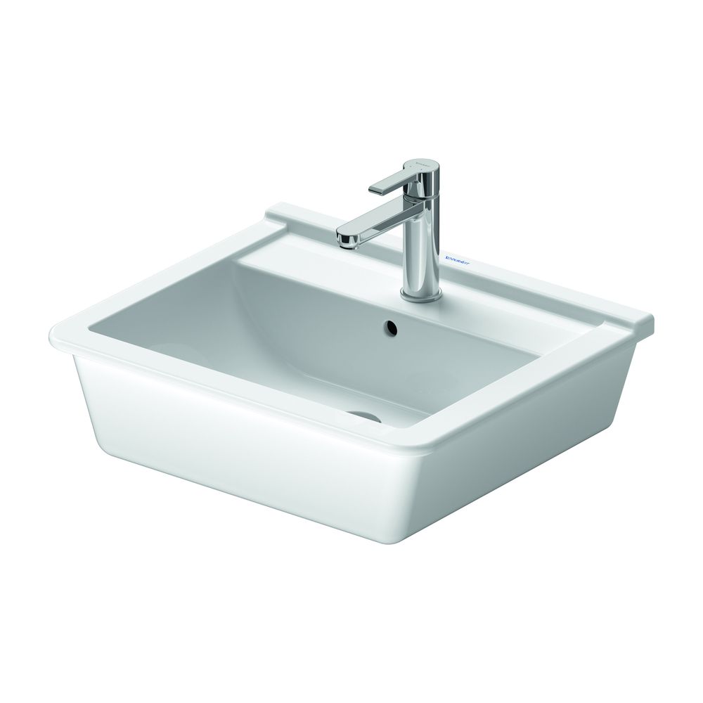 Duravit Starck 3 Einbauwaschtisch 465x560x230mm, Weiß Hochglanz, mit HLB/Überlauf, ... DURAVIT-0302560000 4021534223297 (Abb. 1)