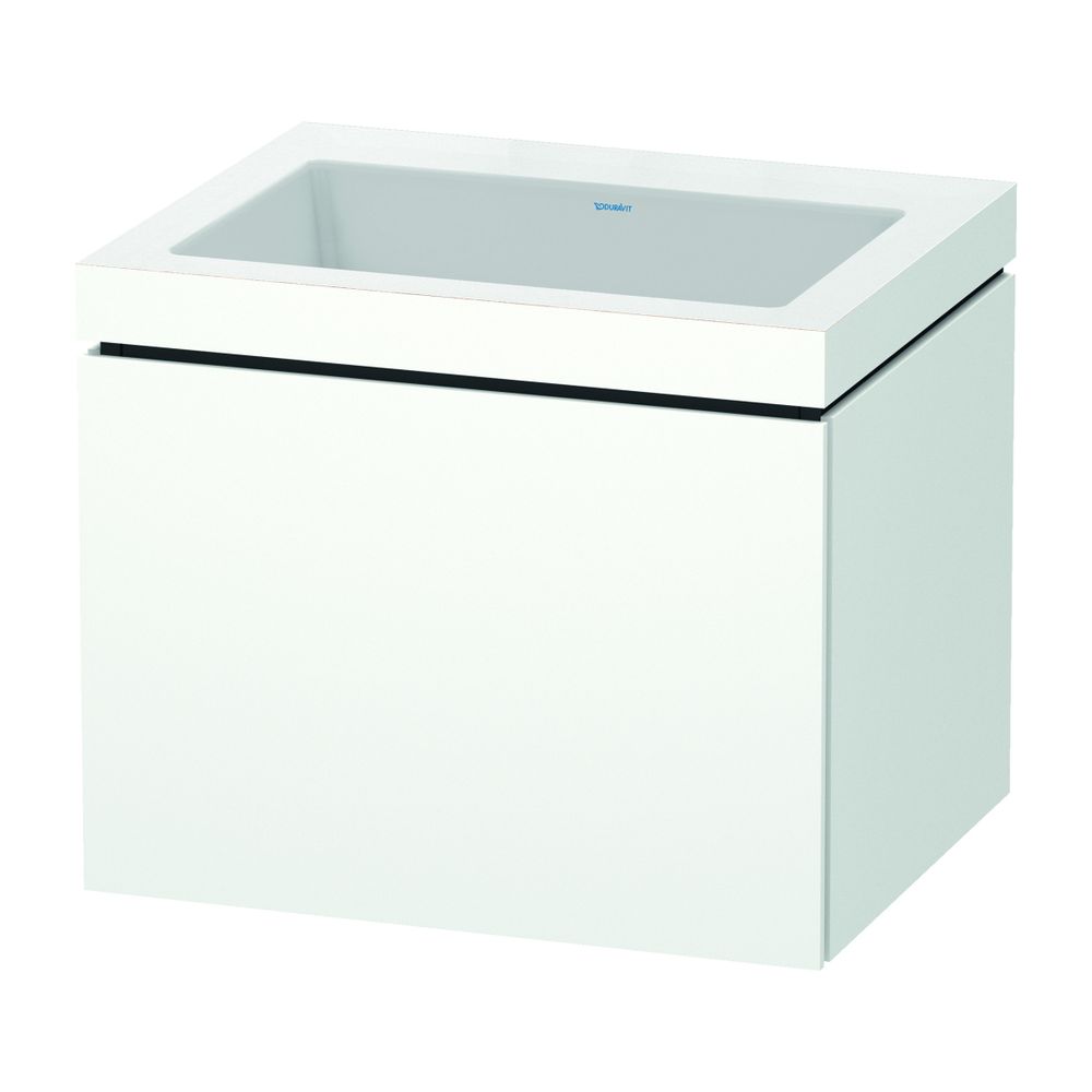 Duravit L-Cube Waschtisch-Set C-bonded wh Dekor, 480x600x500mm Mattweiß, Grifflos,... DURAVIT-LC6916N1818 4053424498621 (Abb. 1)