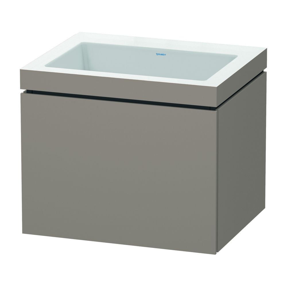 Duravit L-Cube Waschtisch-Set C-bonded wh Dekor, 480x600x500mm Basalt Matt, Griffl... DURAVIT-LC6916N4343 4053424498645 (Abb. 1)