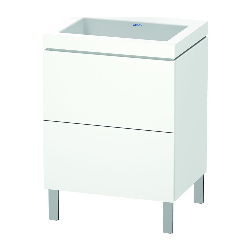 Duravit L-Cube Waschtisch-Set C-bonded bodenst. Dekor, 480x600x698mm Mattweiß, Gri... DURAVIT-LC6936N1818 4053424500485 (Abb. 1)