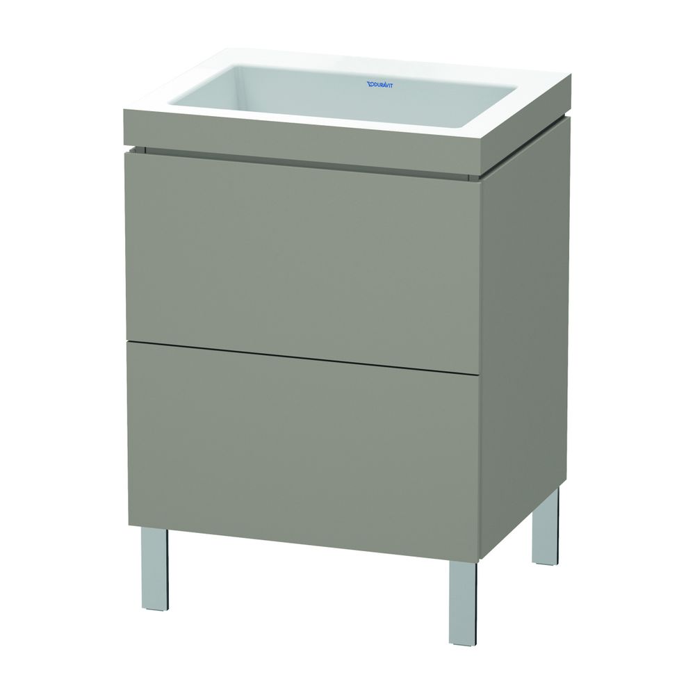 Duravit L-Cube Waschtisch-Set C-bonded bodenst. Dekor 480x600x698mm Basalt Matt/ G... DURAVIT-LC6936N4343 4053424500508 (Abb. 1)