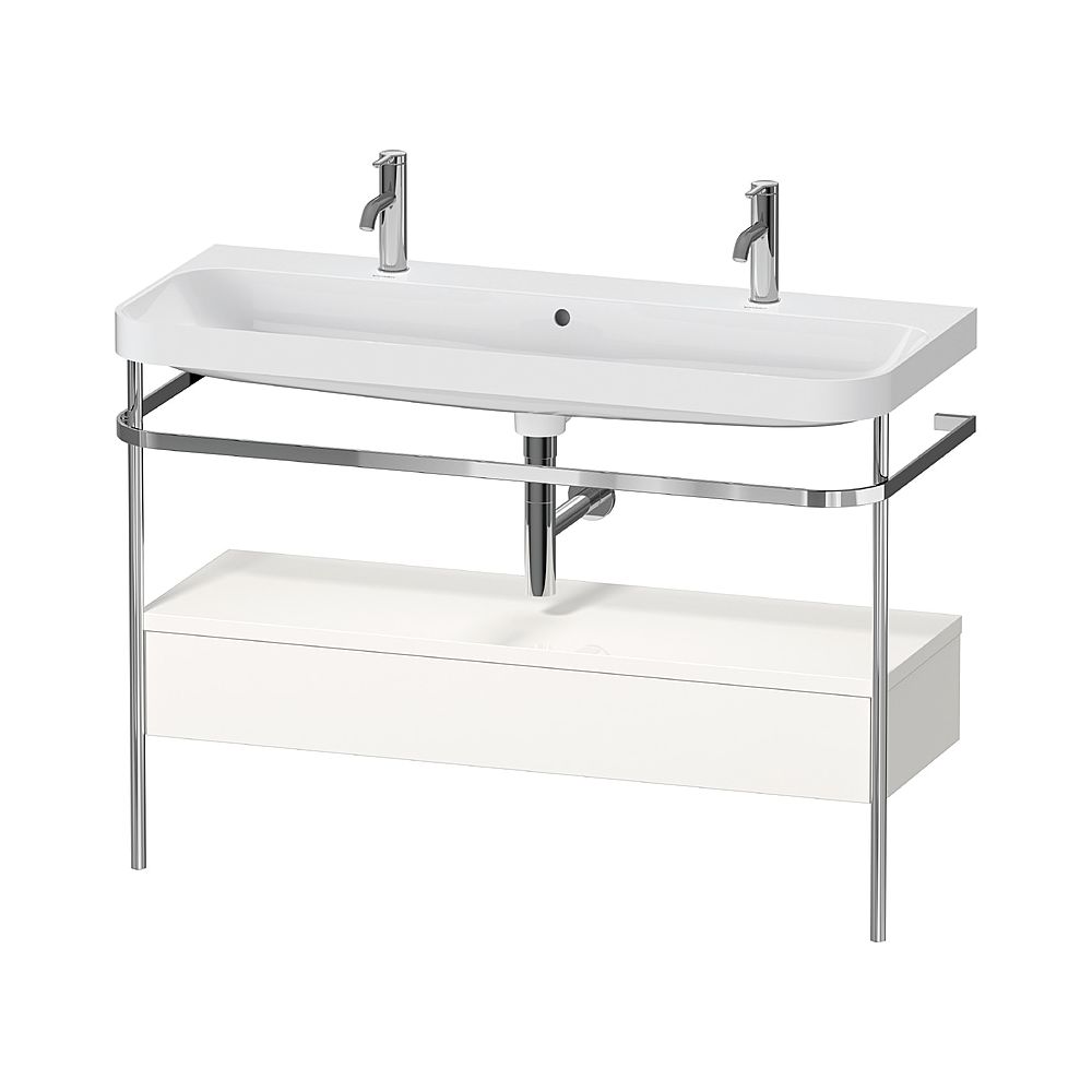 Duravit Happy D.2 Waschtisch-Set C-shaped Metallkonsole, SK Dekor, 490x1175x85... DURAVIT-HP4854O84840000 4067116029406 (Abb. 1)