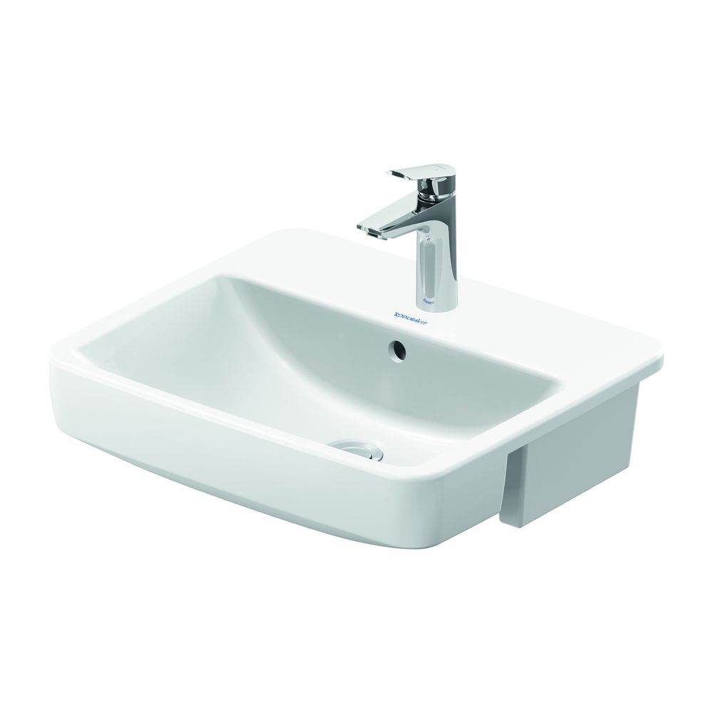 Duravit No.1 Halbeinbauwaschtisch 460x550x170mm, Weiß Hochglanz, 1 HL, mit Überlau... DURAVIT-03765500002 4063382180452 (Abb. 1)