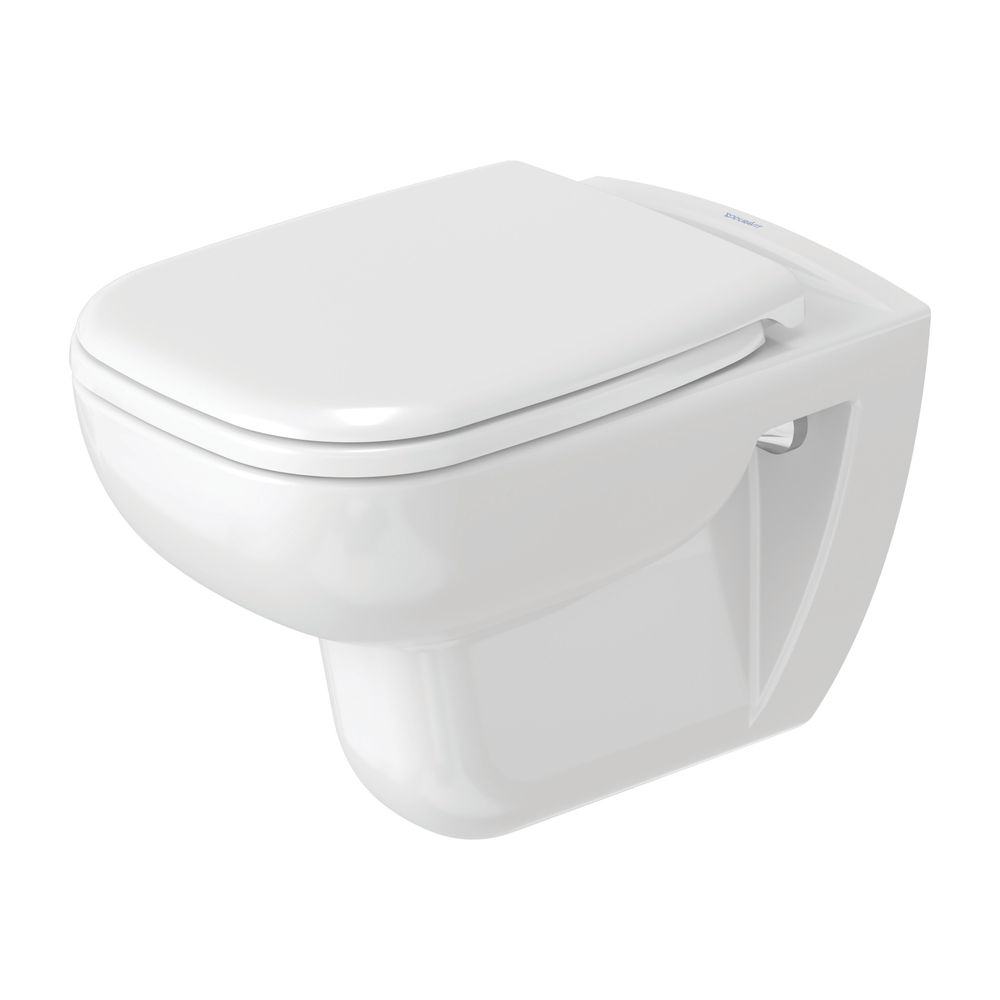 Duravit D-Code WC-Set wandh. Wand-WC, WC-Sitz, Weiß Hochglanz, Spülrand rimless, Ab... DURAVIT-45700900A1 4053424326672 (Abb. 1)