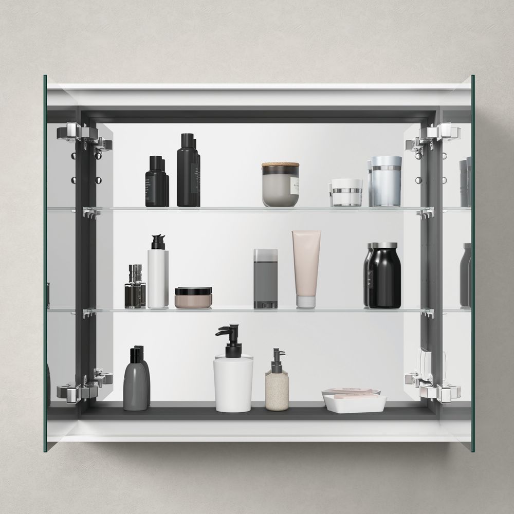 Duravit L-Cube Spiegelschrank Wandmontage 155x800x700mm, Weiß, 2 Türen L/R, 2 ... DURAVIT-LC7551018182010 4067116101812 (Abb. 4)