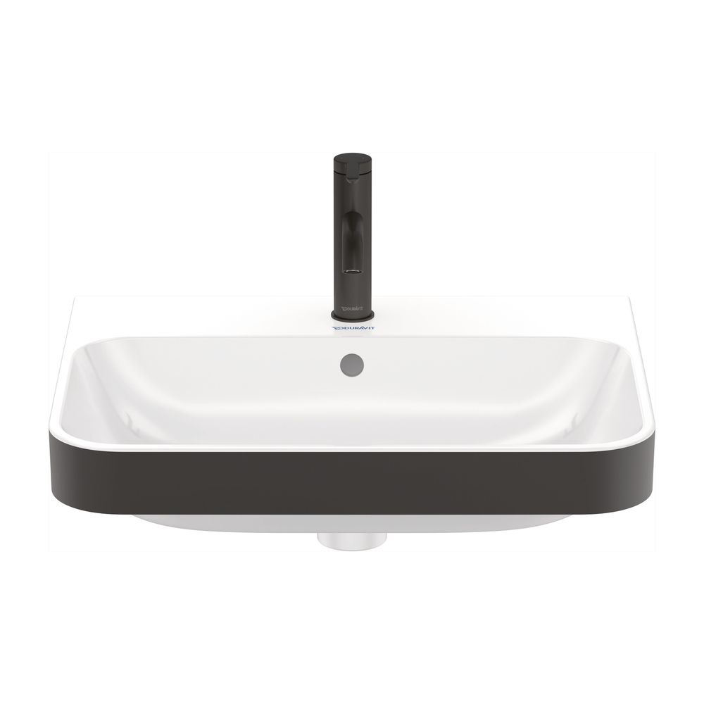 Duravit Happy D.2 Plus Aufsatzbecken 600mm, Weiß, WonderGliss, Rechteckig, mit HLB... DURAVIT-23606061001 4053424897004 (Abb. 6)