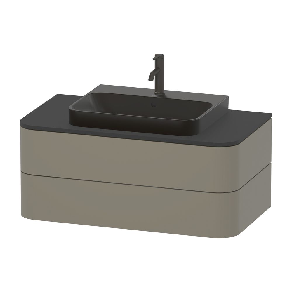 Duravit Happy D.2 Plus Aufsatzbecken 600mm, Anthrazit Matt, WonderGliss, rechtecki... DURAVIT-23606013001 4053424702261 (Abb. 2)
