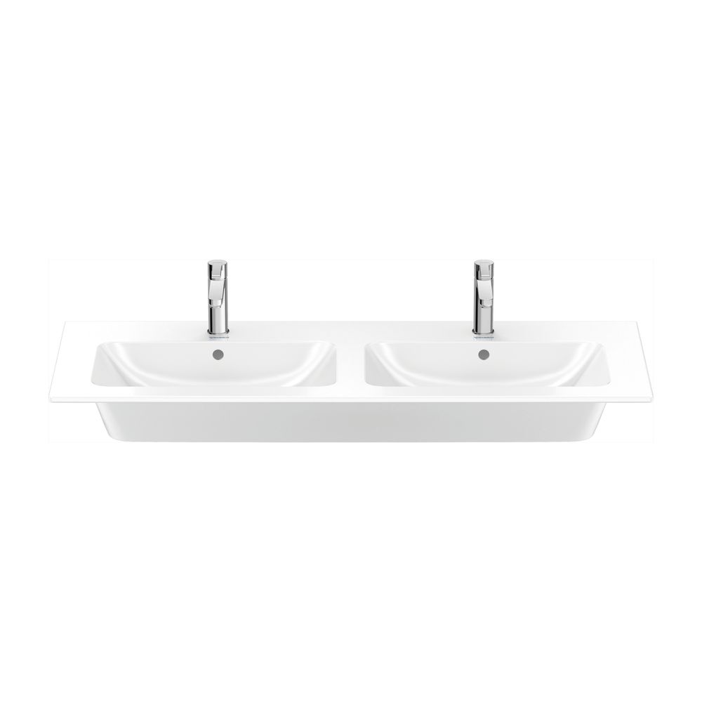 Duravit ME by Starck Doppelwaschtisch 490x1300x180mm wh, Weiß Hochglanz, Rechtecki... DURAVIT-2336130000 4053424121062 (Abb. 25)