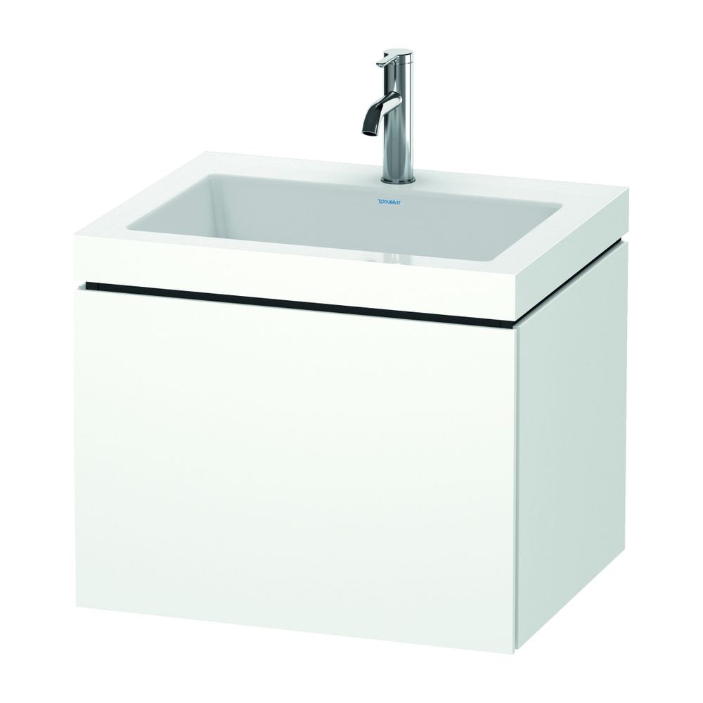 Duravit L-Cube Waschtisch-Set C-bonded wh Dekor, 480x600x500mm Mattweiß, Grifflos,... DURAVIT-LC6916O1818 4053424498935 (Abb. 1)