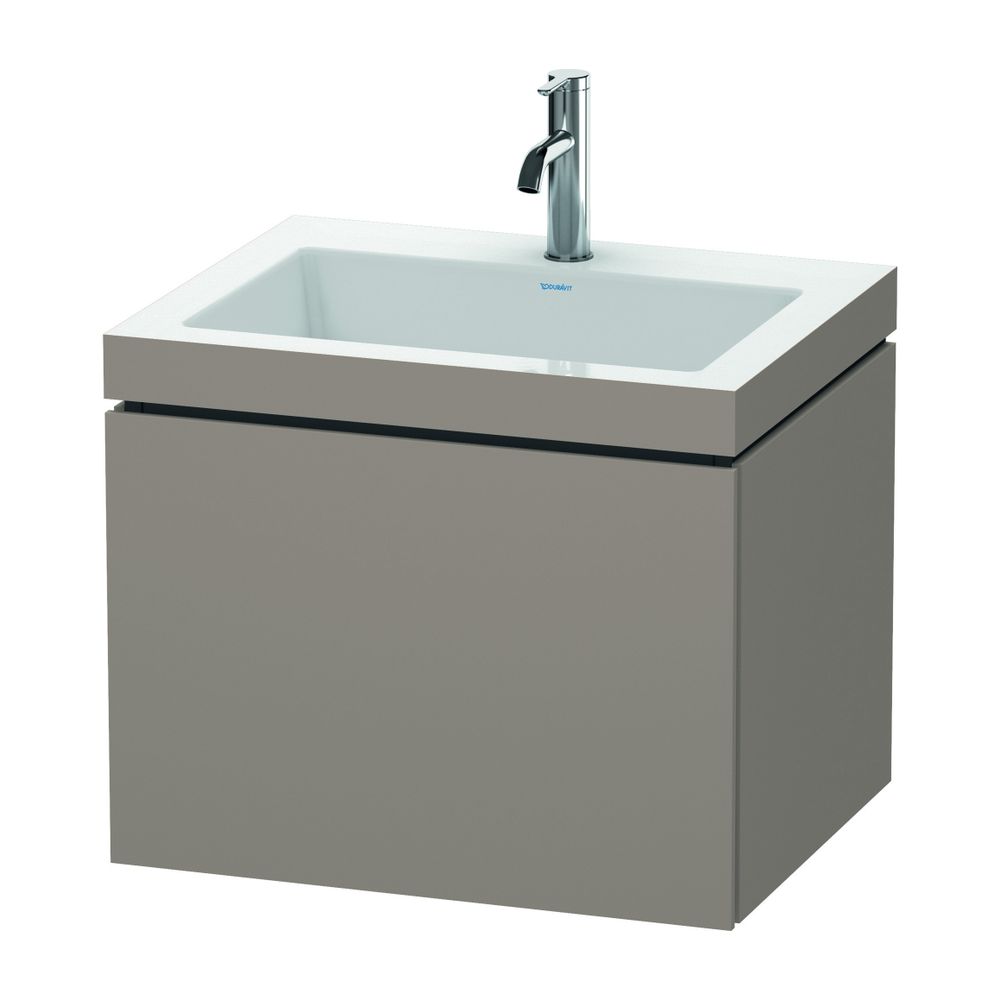 Duravit L-Cube Waschtisch-Set C-bonded wh Dekor, 480x600x500mm Basalt Matt, Griffl... DURAVIT-LC6916O4343 4053424498959 (Abb. 1)