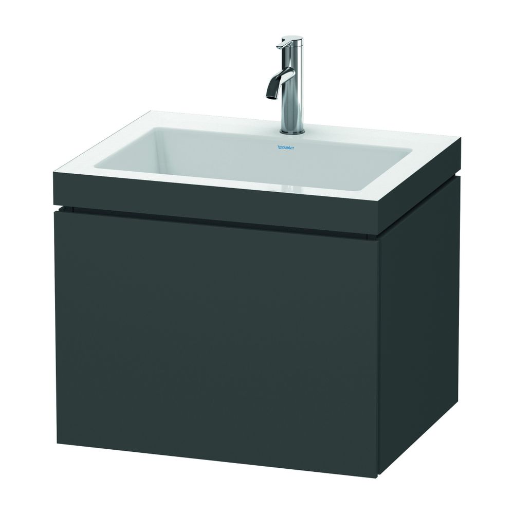 Duravit L-Cube Waschtisch-Set C-bonded wh Dekor, 480x600x500mm Graphit Matt, Griff... DURAVIT-LC6916O4949 4053424498966 (Abb. 1)