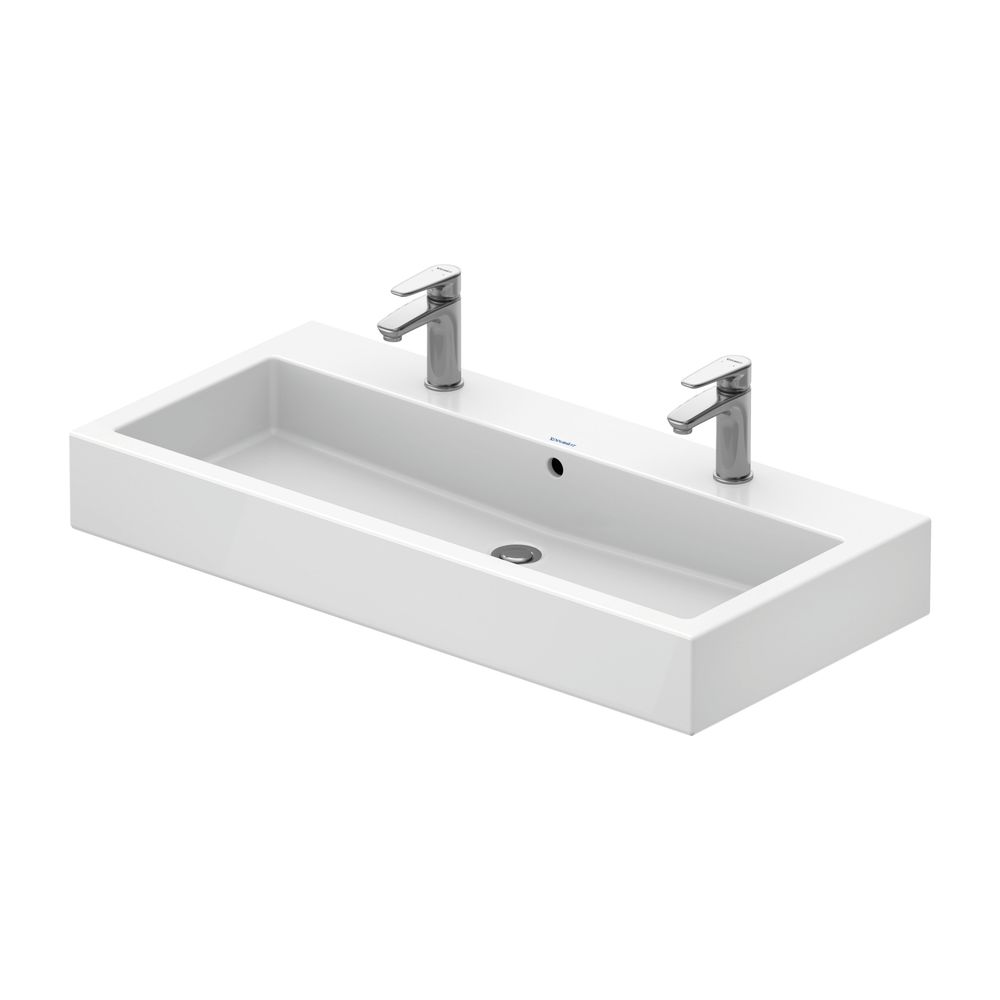 Duravit Vero Waschtisch 470x1000x175mm wandhängend, Weiß Hochglanz, Rechteckig, 2 W... DURAVIT-0454100024 4021534272936 (Abb. 6)