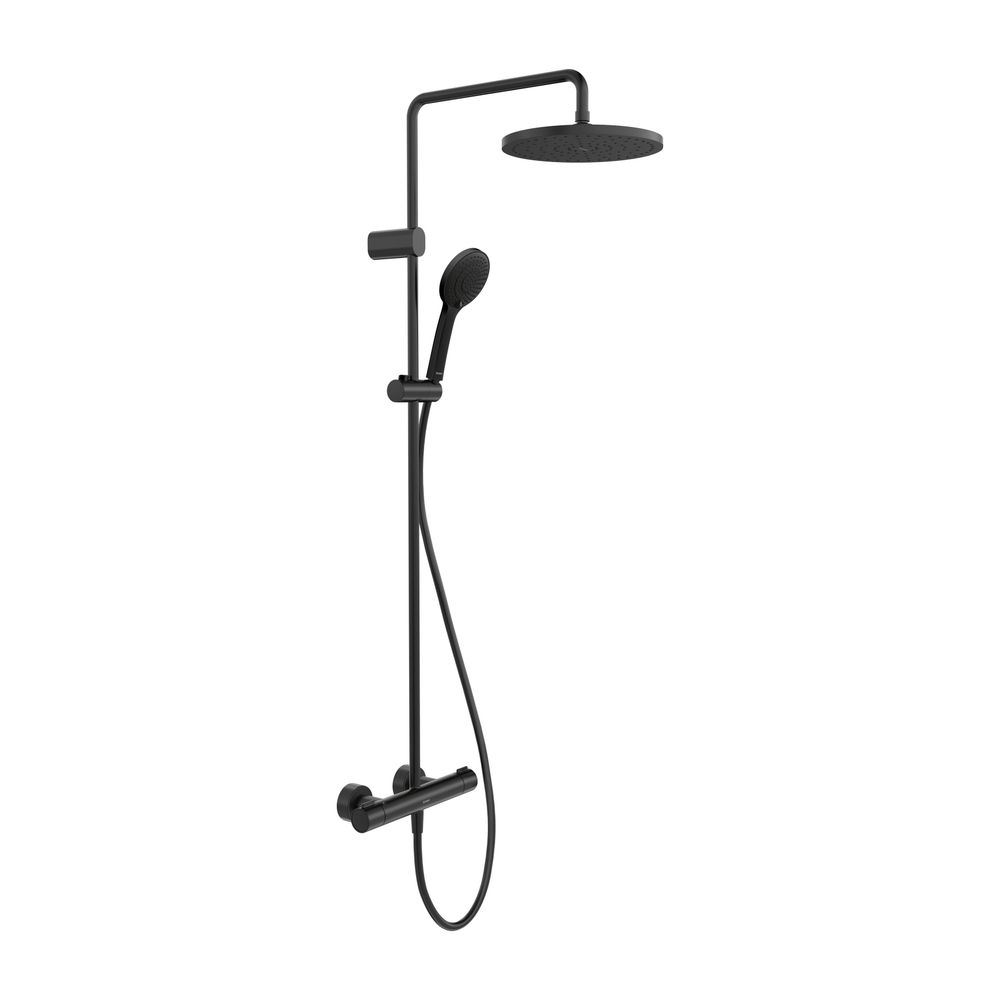 Duravit Shower Systems Duschsystem Mattschwarz, Thermostat, Kopfbrause 250mm, 9l/... DURAVIT-TH4282008046 4067116316322 (Abb. 2)