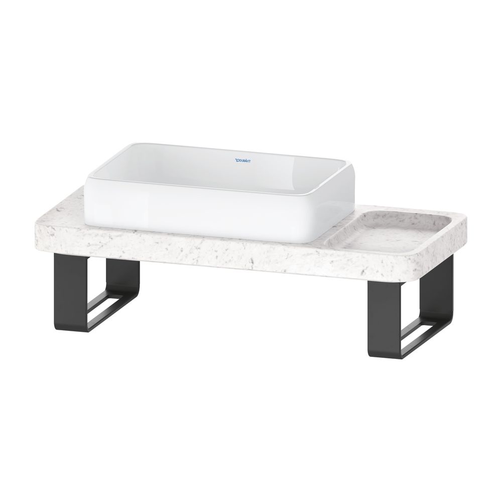Duravit Qatego Aufsatzbecken Weiß Hochglanz mit Konsole Marmor poliert, Konsolenträge... DURAVIT-D4800400 4067116314717 (Abb. 2)
