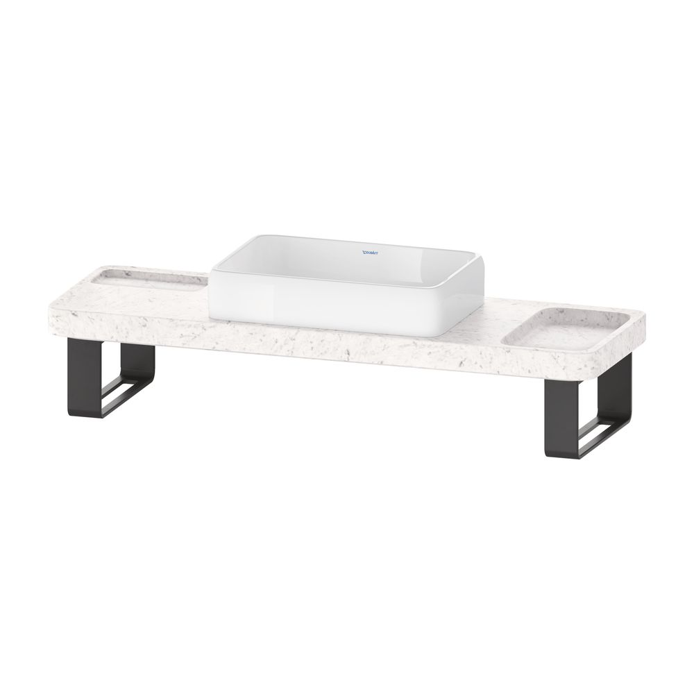 Duravit Qatego Aufsatzbecken Weiß Hochglanz mit Konsole Marmor poliert, Konsolenträge... DURAVIT-D4800700 4067116314748 (Abb. 4)