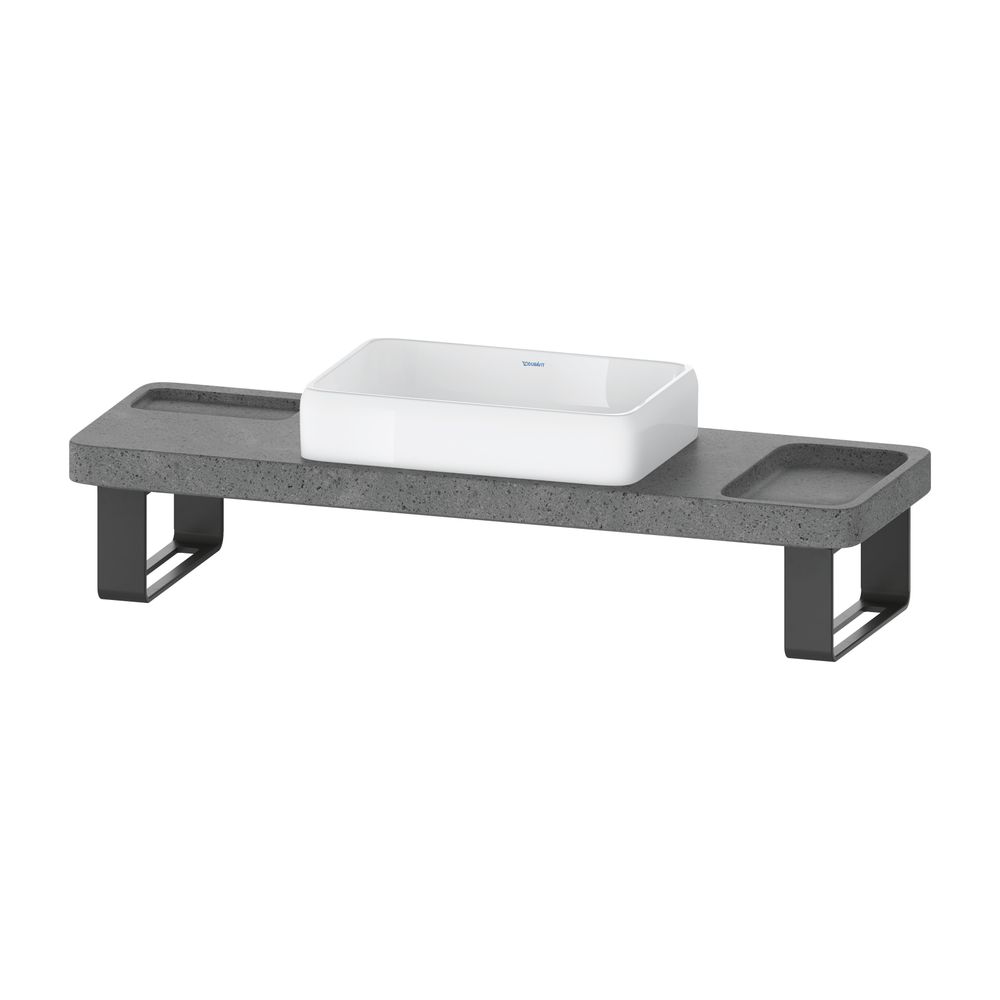 Duravit Qatego Aufsatzbecken Weiß Hochglanz mit Konsole Lavastein poliert, Konsolentr... DURAVIT-D4800900 4067116314762 (Abb. 1)