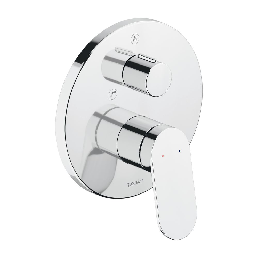 Duravit Wave Einhebel-Wannenmischer Unterputz, 2 Verbraucher, Chrom, 22,5l/min, R... DURAVIT-WA5210012010 4067116317183 (Abb. 1)