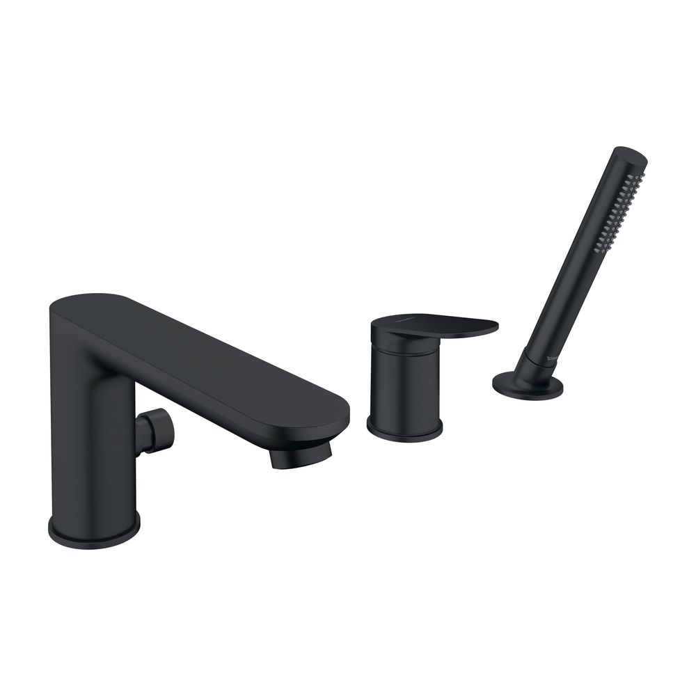 Duravit Wave 3-Loch Wannenarmatur Keramikmischsystem, Mattschwarz, 27l/min Durchf... DURAVIT-WA5260000046 4067116106046 (Abb. 1)