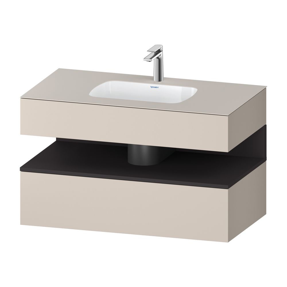 Duravit Qatego Einbauwaschtisch mit Konsolenwaschtischunterbau 550x1000x600mm ... DURAVIT-QA4786080910010 4067116251173 (Abb. 1)