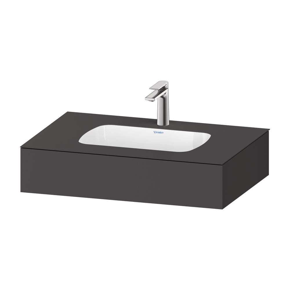 Duravit Qatego Einbauwaschtisch mit Konsole 550x800x170mm, Graphit Matt, mit Ü... DURAVIT-QA4690049490000 4067116259155 (Abb. 1)