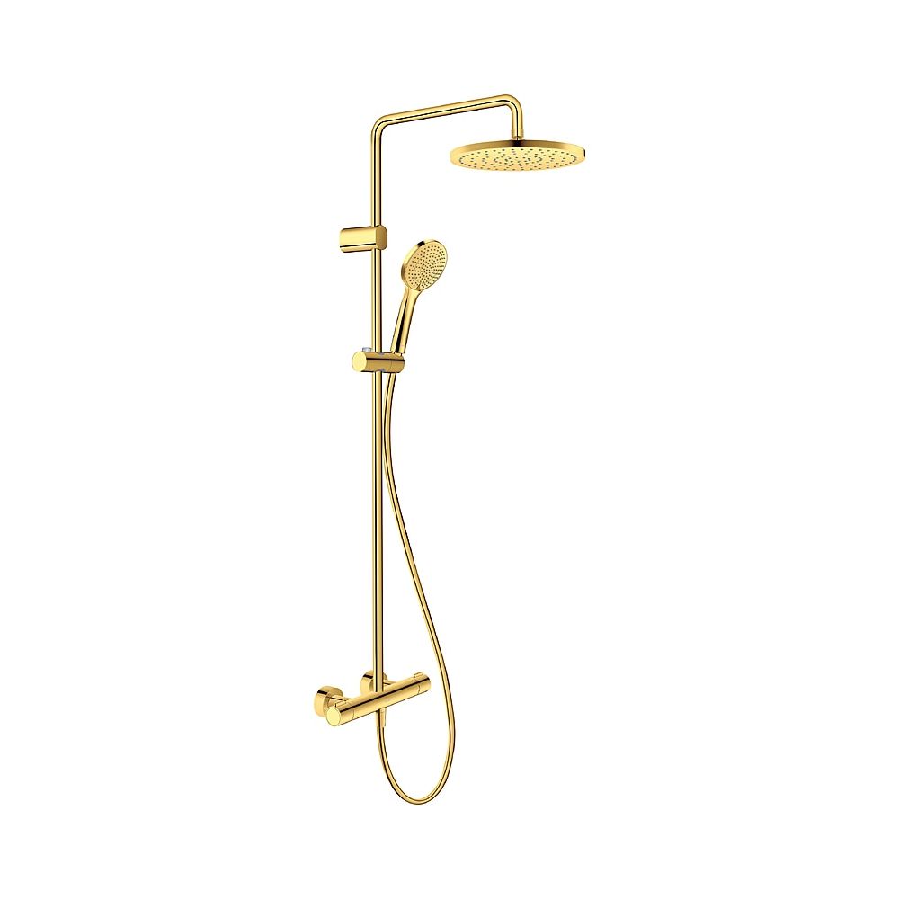 Duravit Shower Systems Duschsystem Gold poliert, Thermostat, Kopfbrause 250mm, 9l... DURAVIT-TH4282008034 4067116316339 (Abb. 1)