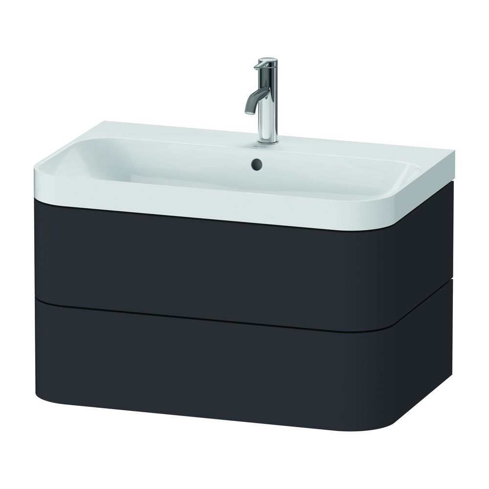 Duravit Happy D.2 Waschtisch-Set C-shaped wh Lack, 490x775x480mm Graphit SM, Griff... DURAVIT-HP4347O8080 4063382002815 (Abb. 2)