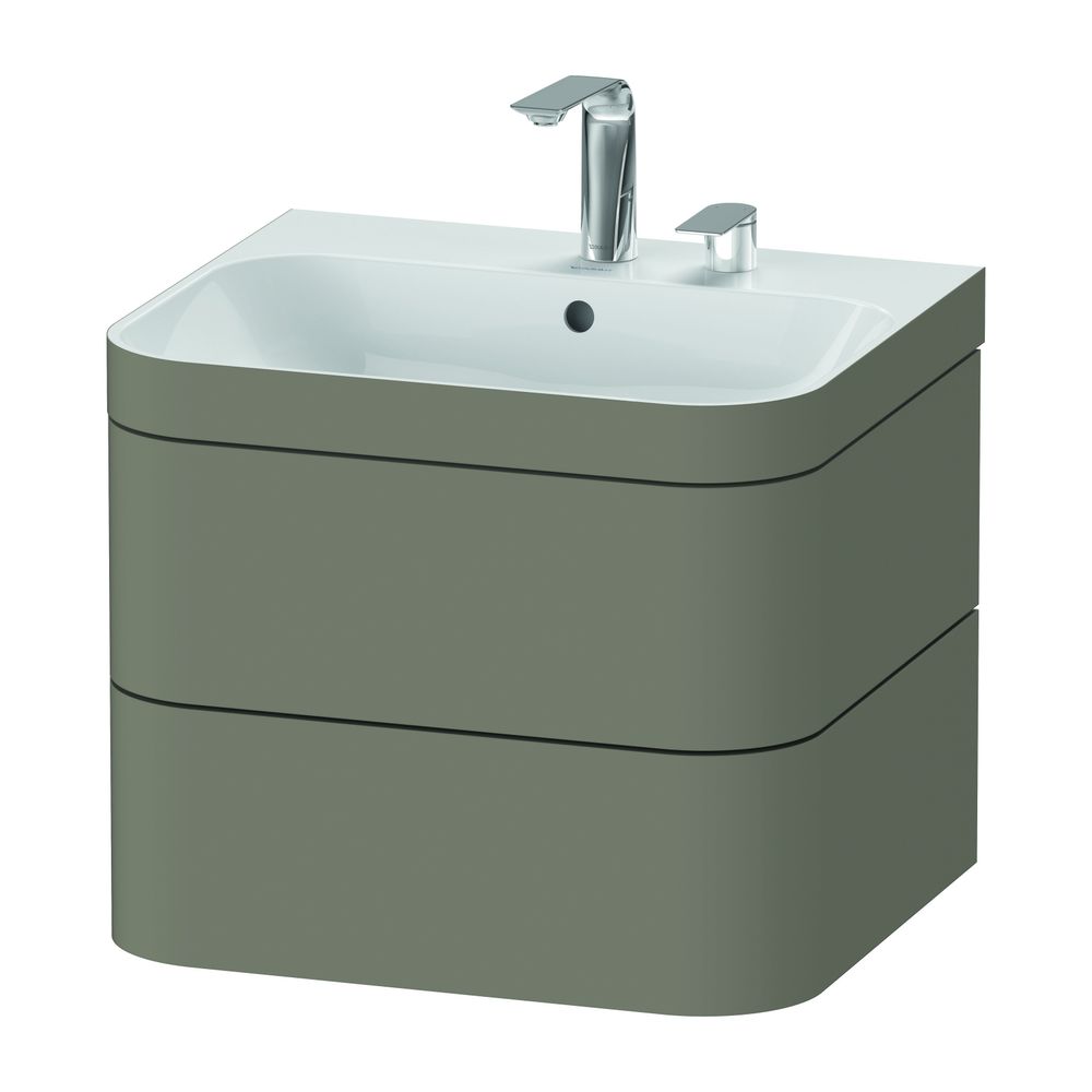 Duravit Happy D.2 Waschtisch-Set C-bonded wh Dekor, 490x575x480mm Steingrau Seiden... DURAVIT-HP4635E9292 4053424978338 (Abb. 1)