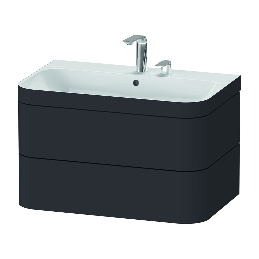 Duravit Happy D.2 Waschtisch-Set C-bonded wh Lack 490x775x480mm, 2 Schubkästen, Ta... DURAVIT-HP4637N8383 4067116022803 (Abb. 1)