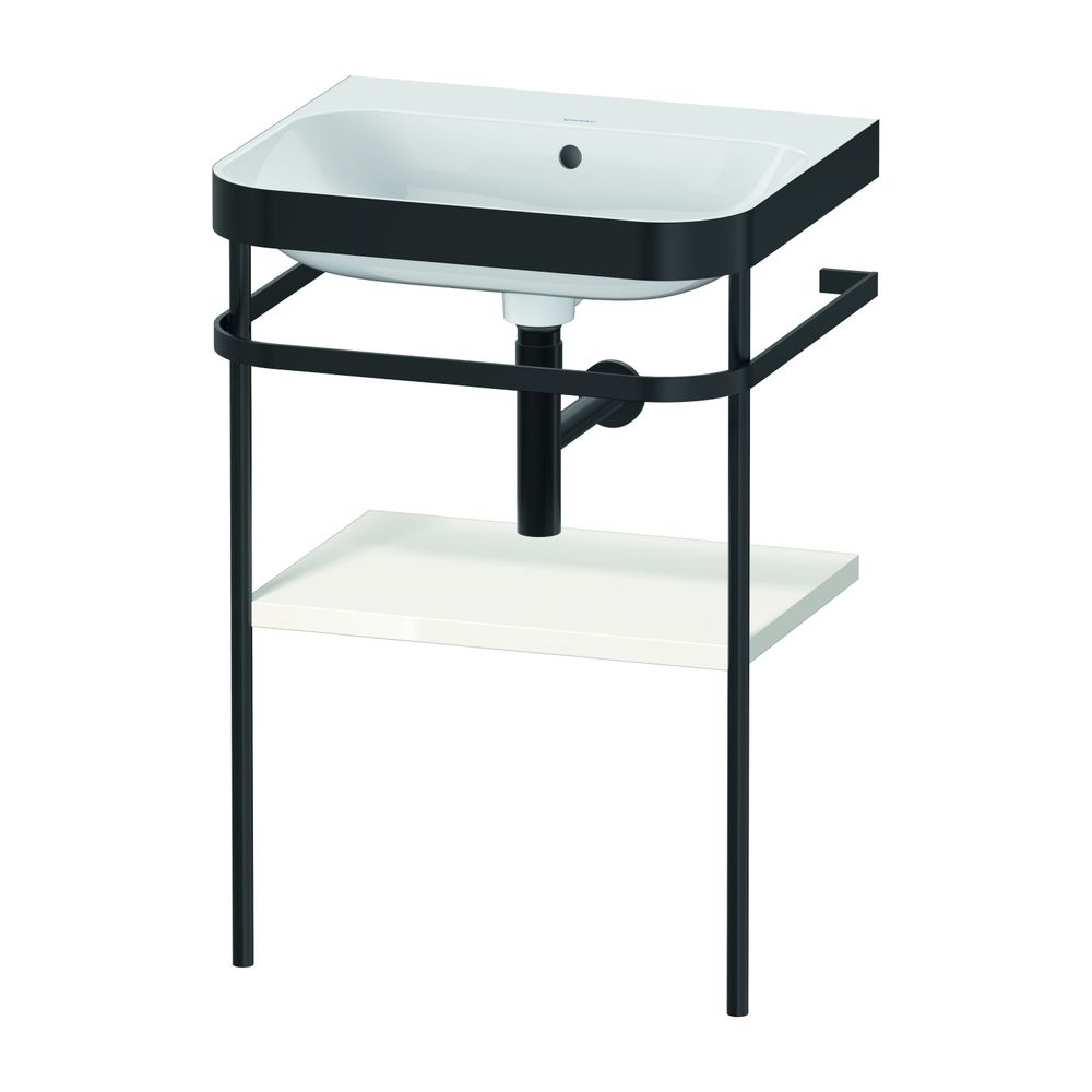 Duravit Happy D.2 Waschtisch-Set C-bonded Metallkonsole Dekor, 490x575x850mm, Weiß... DURAVIT-HP4735N2222 4063382003980 (Abb. 1)