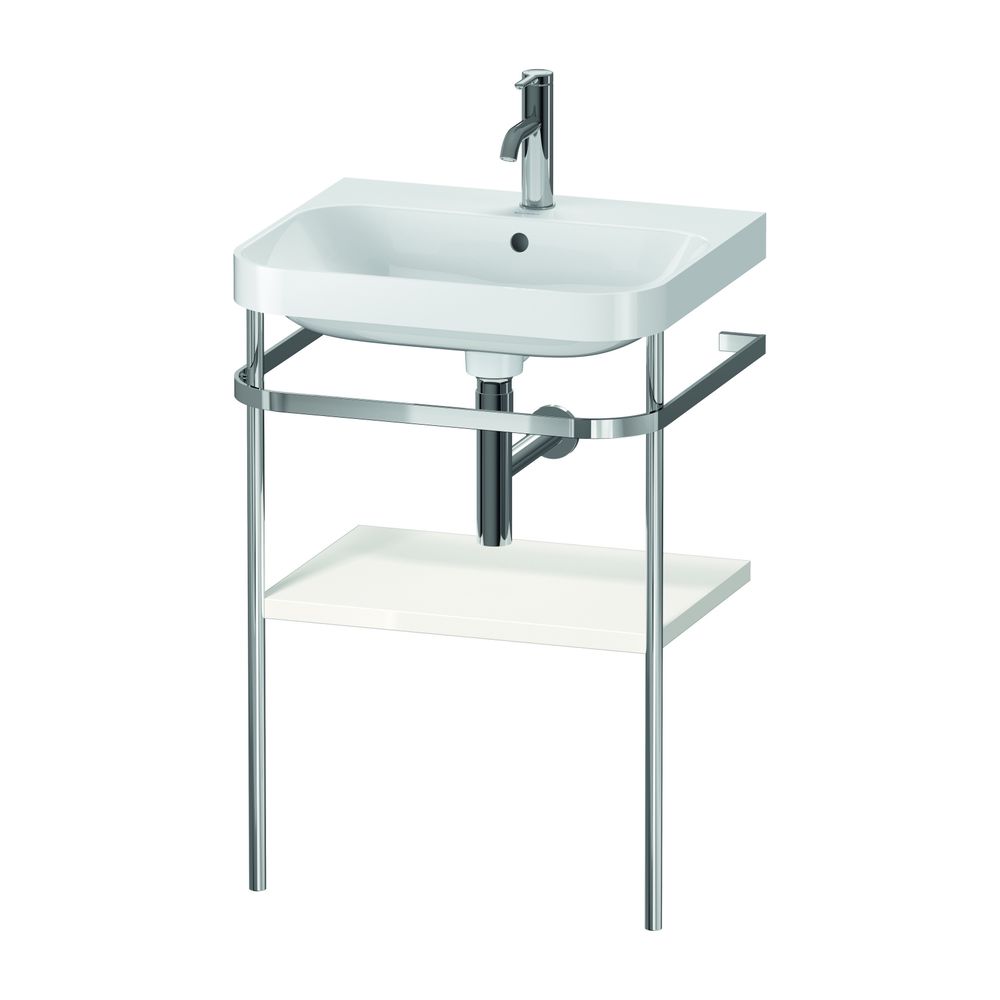 Duravit Happy D.2 Waschtisch-Set C-shaped Metallkonsole 490x575x850mm, Weiß, 1 HL,... DURAVIT-HP4835O2222 4063382005434 (Abb. 1)