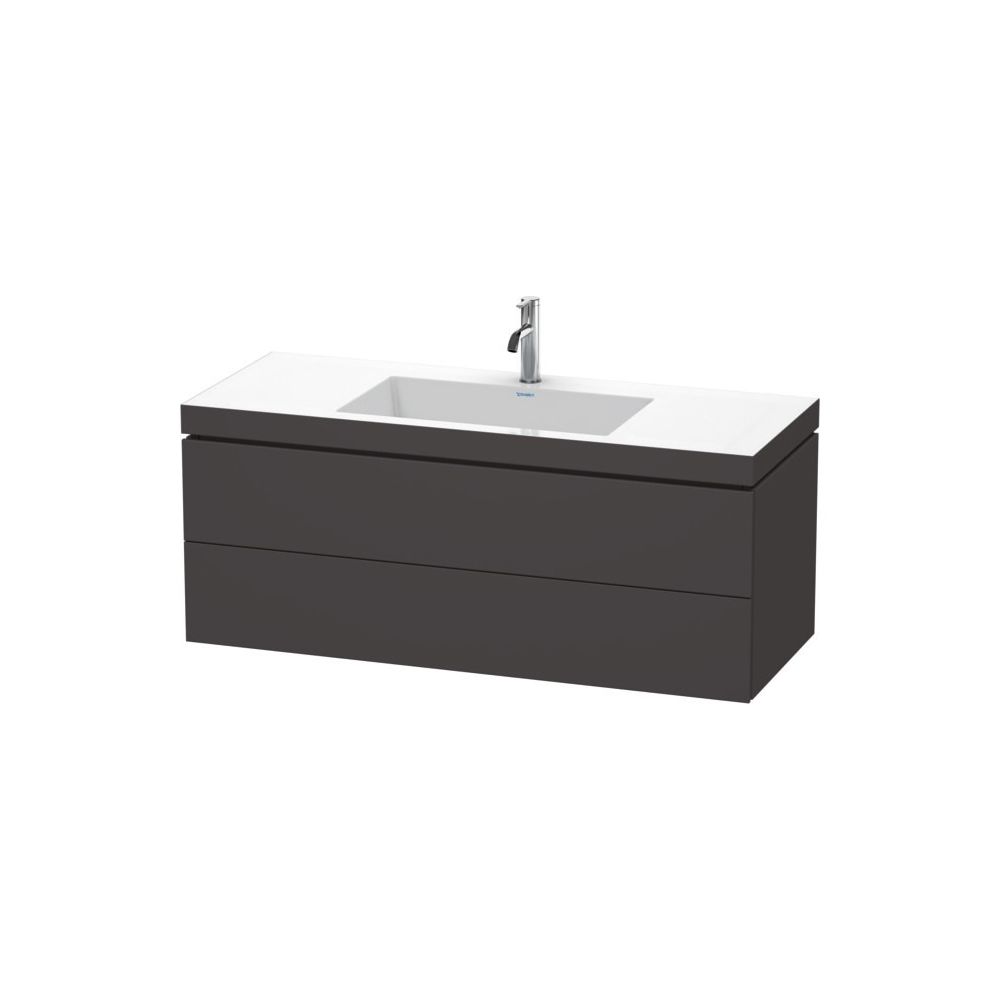 Duravit L-Cube Waschtisch-Set C-bonded wh Dekor, 480x1200x500mm Graphit SM, Griffl... DURAVIT-LC6929O8080 4053424987354 (Abb. 1)